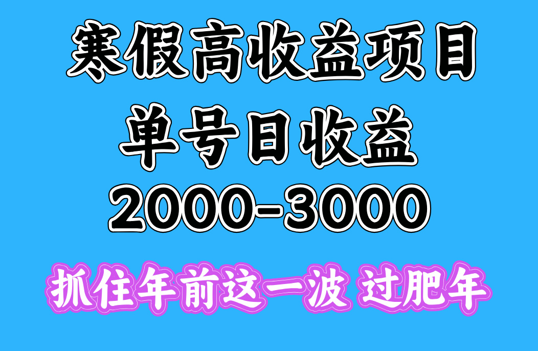 寒假期间一天收益2000-3000+，抓住年前这一波51轻创基地-网创项目资源站-副业创业项目-电脑手机搞钱项目-网赚项目51轻创基地