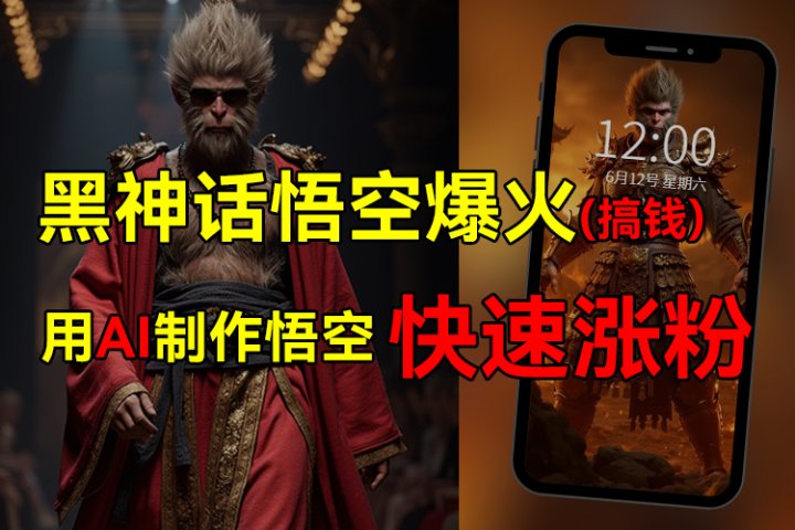黑神话悟空爆火，已有人利用这波热点变现几十万，普通人也可用AI蹭上这波热点搞钱，有多重变现方法51轻创基地-网创项目资源站-副业创业项目-电脑手机搞钱项目-网赚项目51轻创基地