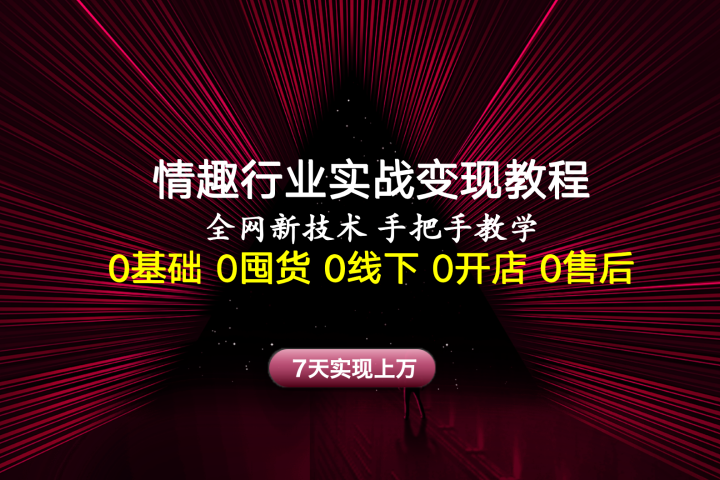 情趣行业实战变现教程，全网新技术，手把手教学，7天实现上万51轻创基地-网创项目资源站-副业创业项目-电脑手机搞钱项目-网赚项目51轻创基地