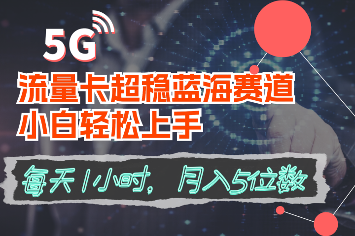 流量卡超稳蓝海赛道，小白轻松上手，每天1小时，月入5位数51轻创基地-网创项目资源站-副业创业项目-电脑手机搞钱项目-网赚项目51轻创基地