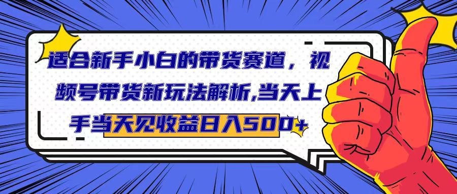 适合新手小白的带货赛道，视频号带货新玩法解析,当天上手当天见收益，日入500+51轻创基地-网创项目资源站-副业创业项目-电脑手机搞钱项目-网赚项目51轻创基地