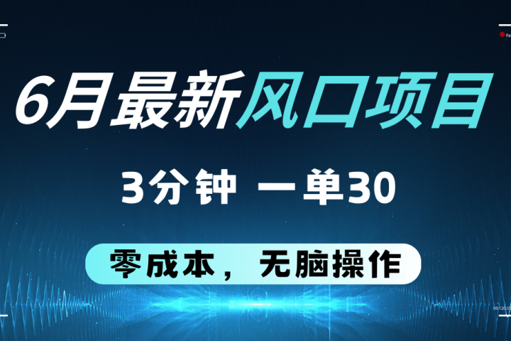 6月最新风口项目，零成本零预算，只要你有执行力，操作三分钟，轻松日入2000+51轻创基地-网创项目资源站-副业创业项目-电脑手机搞钱项目-网赚项目51轻创基地