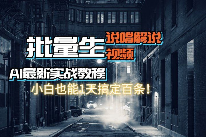 【AI最新实战教程】批量生成说唱解说视频，小白也能1天搞定百条！51轻创基地-网创项目资源站-副业创业项目-电脑手机搞钱项目-网赚项目51轻创基地