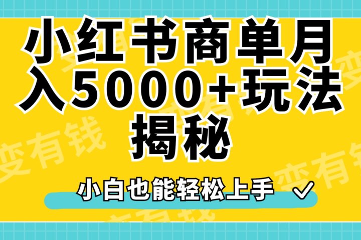 小红书商单原创起号玩法揭秘，小白月入5000+51轻创基地-网创项目资源站-副业创业项目-电脑手机搞钱项目-网赚项目51轻创基地