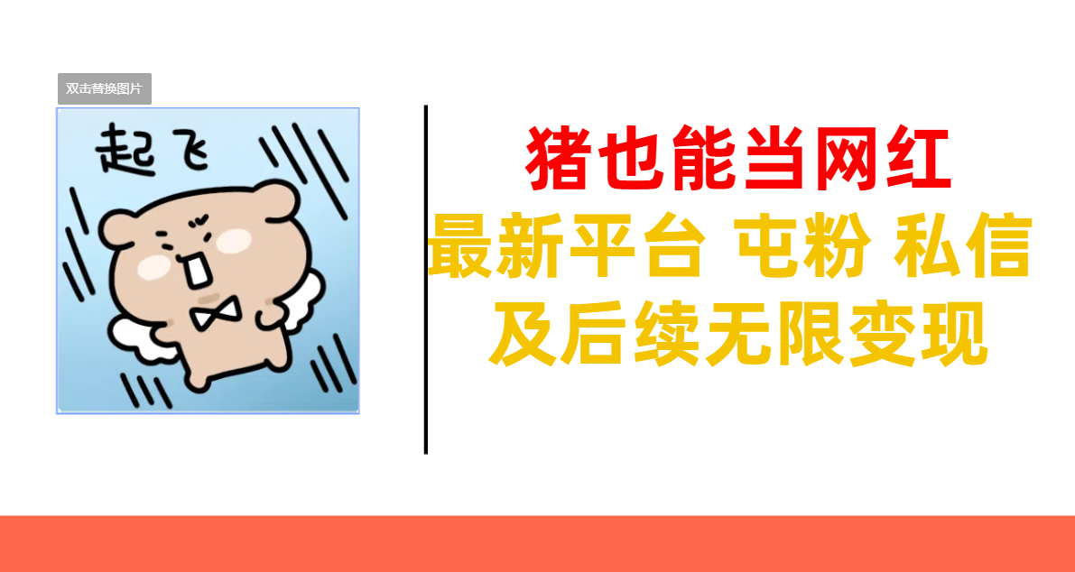 猪也能当网红-最新平台 屯粉 交流 私信 及后续无限变现51轻创基地-网创项目资源站-副业创业项目-电脑手机搞钱项目-网赚项目51轻创基地
