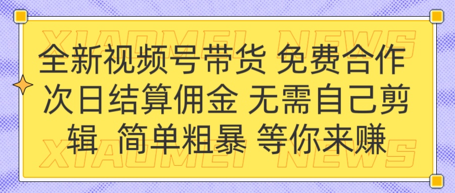 全新视频号 免费合作 佣金次日结算 无需自己剪辑51轻创基地-网创项目资源站-副业创业项目-电脑手机搞钱项目-网赚项目51轻创基地