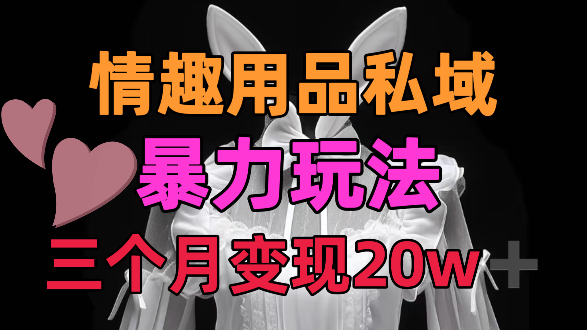 情趣用品私域，25年最新暴力玩法，三个月变现20w➕51轻创基地-网创项目资源站-副业创业项目-电脑手机搞钱项目-网赚项目51轻创基地