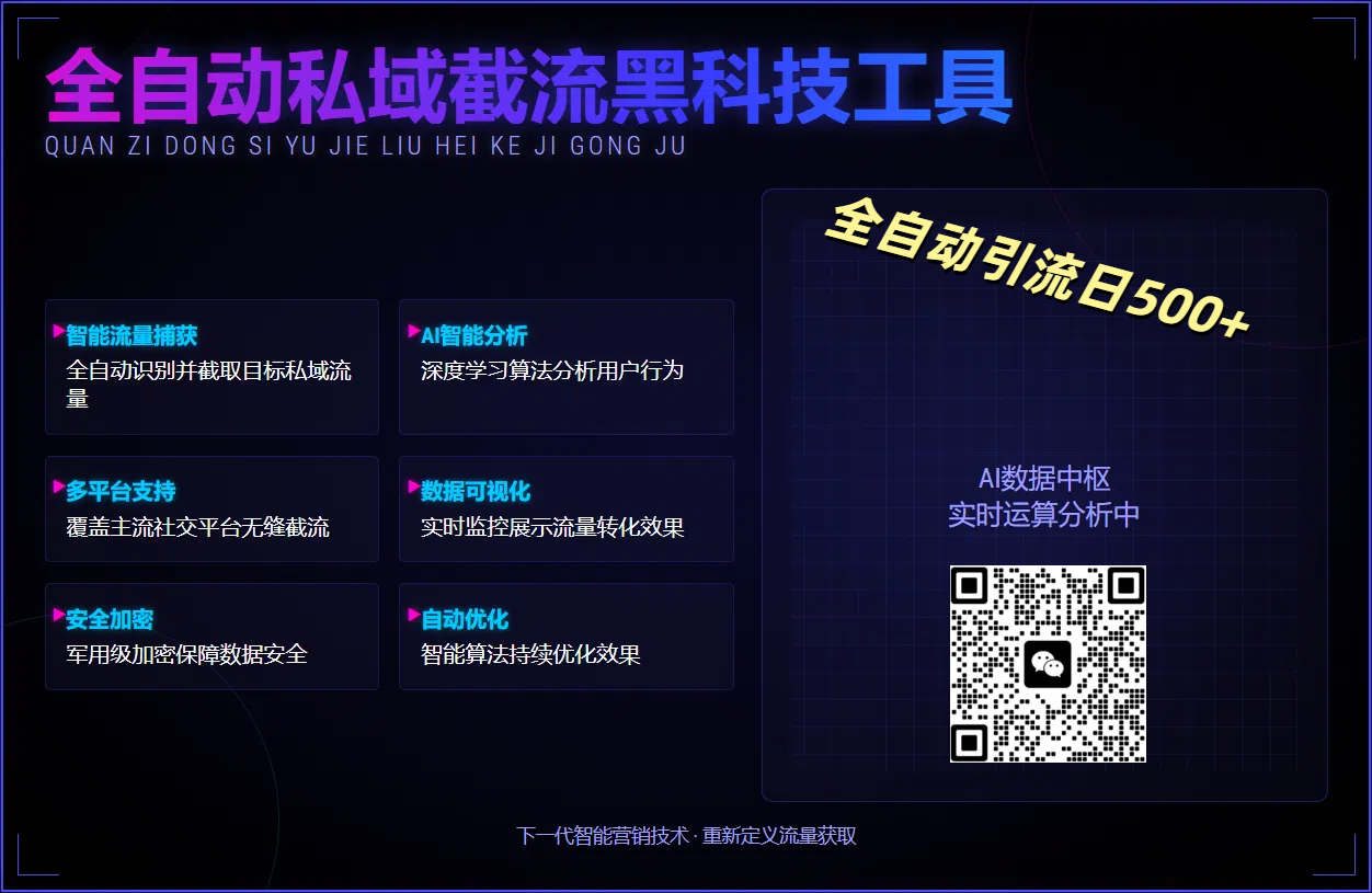 全自动私域截流黑科技工具——全自动引流日500+51轻创基地-网创项目资源站-副业创业项目-电脑手机搞钱项目-网赚项目51轻创基地