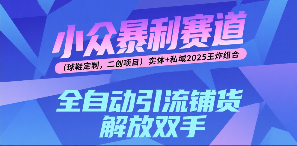 楠—小众暴利赛道（球鞋定制，二创项目）实体+私域2025王炸组合51轻创基地-网创项目资源站-副业创业项目-电脑手机搞钱项目-网赚项目51轻创基地
