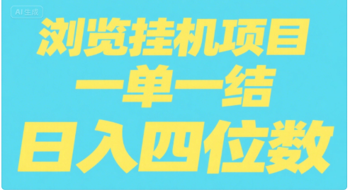 全自动浏览挂机项目（日入四位数，一单一结，纯挂机）51轻创基地-网创项目资源站-副业创业项目-电脑手机搞钱项目-网赚项目51轻创基地