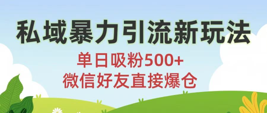 私域暴力引流新玩法!单日吸粉500+，微信好友直接爆仓51轻创基地-网创项目资源站-副业创业项目-电脑手机搞钱项目-网赚项目51轻创基地