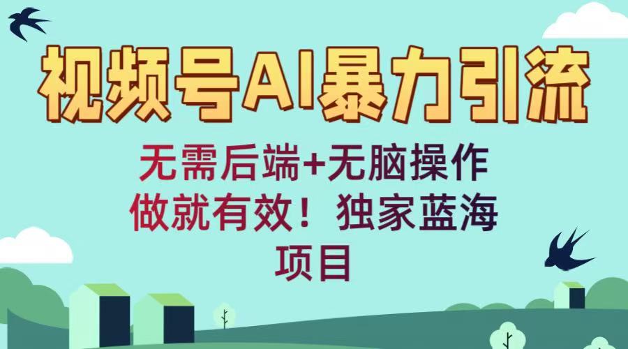 视频号AI暴力引流：无需后端+无脑操作，做就有效！独家蓝海项目51轻创基地-网创项目资源站-副业创业项目-电脑手机搞钱项目-网赚项目51轻创基地