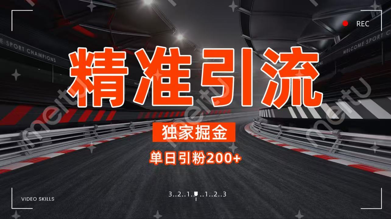 独家野路子精准引流 每日200+51轻创基地-网创项目资源站-副业创业项目-电脑手机搞钱项目-网赚项目51轻创基地