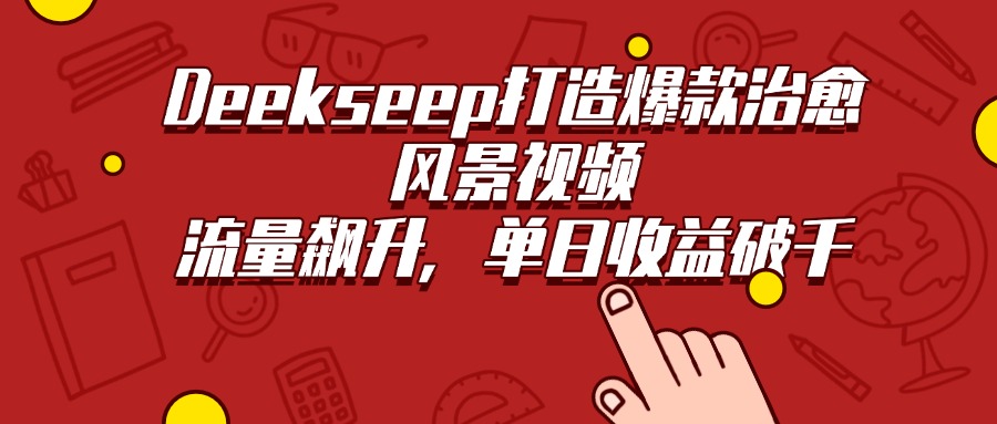 Deekseep打造爆款治愈风景视频，流量飙升，单日收益破千51轻创基地-网创项目资源站-副业创业项目-电脑手机搞钱项目-网赚项目51轻创基地