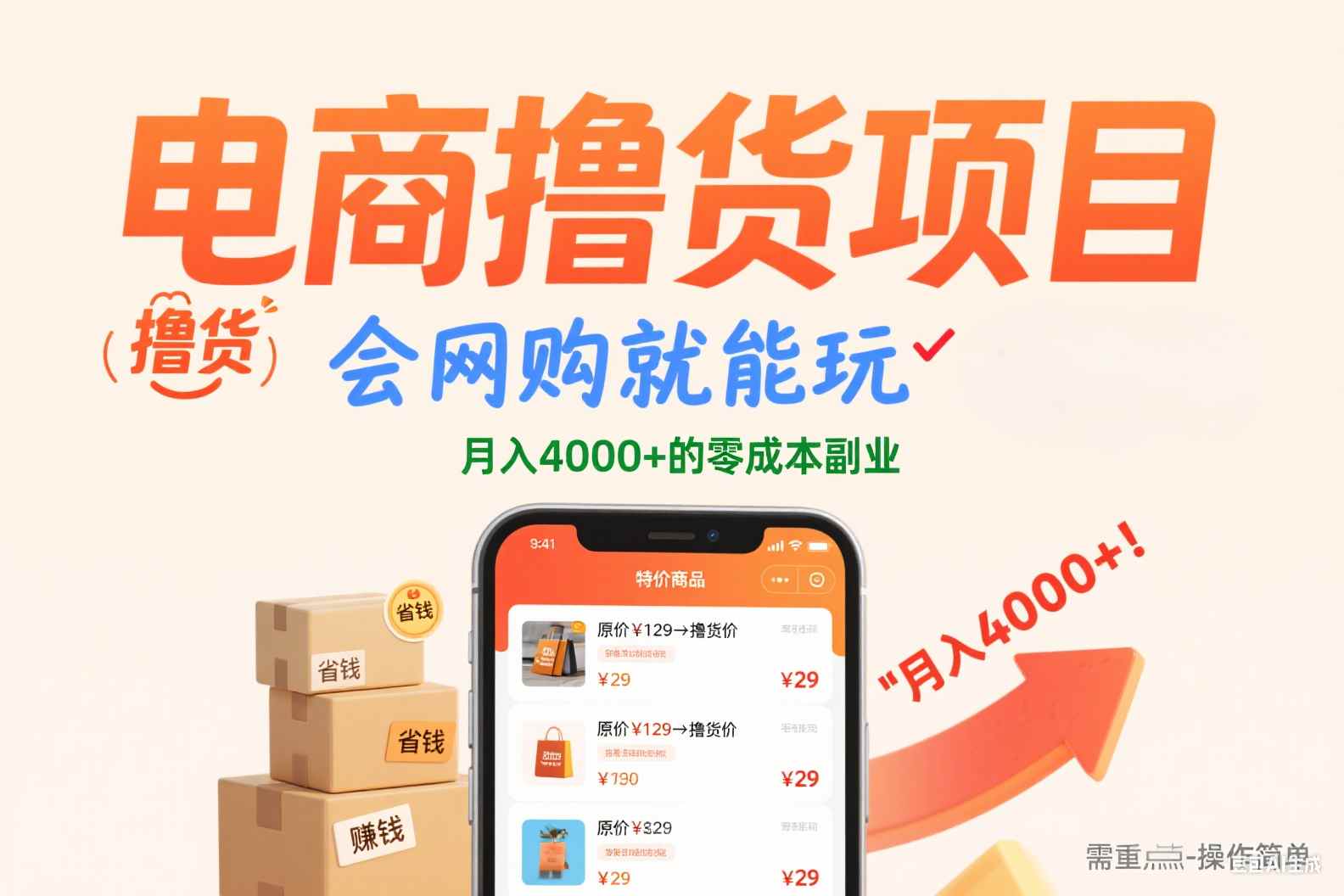 电商撸货项目，会网购就能玩，月入4000+的零成本副业51轻创基地-网创项目资源站-副业创业项目-电脑手机搞钱项目-网赚项目51轻创基地