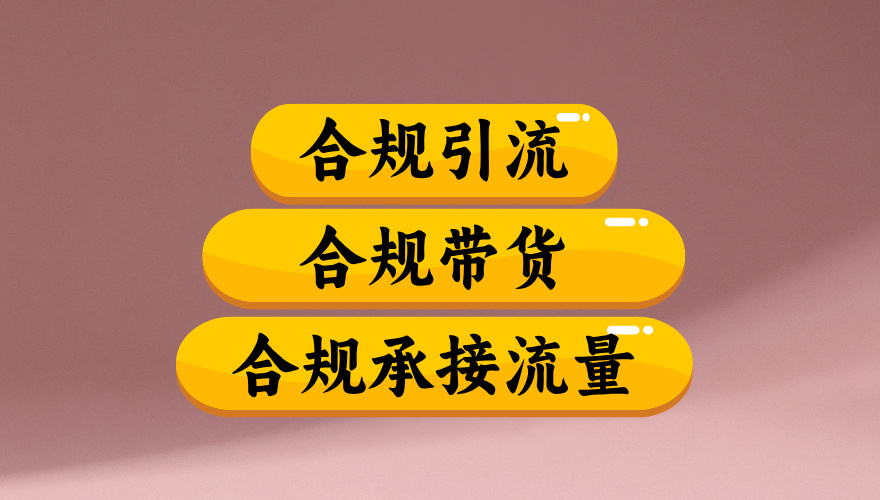 合规引流、合规并且高效地做带货、合规承接流量（揭秘）51轻创基地-网创项目资源站-副业创业项目-电脑手机搞钱项目-网赚项目51轻创基地